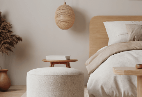 Cozy Neutral Bedroom Design Home Geneva | BRIX Template  
